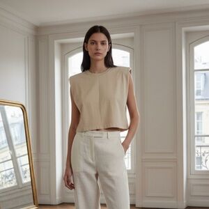 Zara Cropped Shoulder Pad Tank